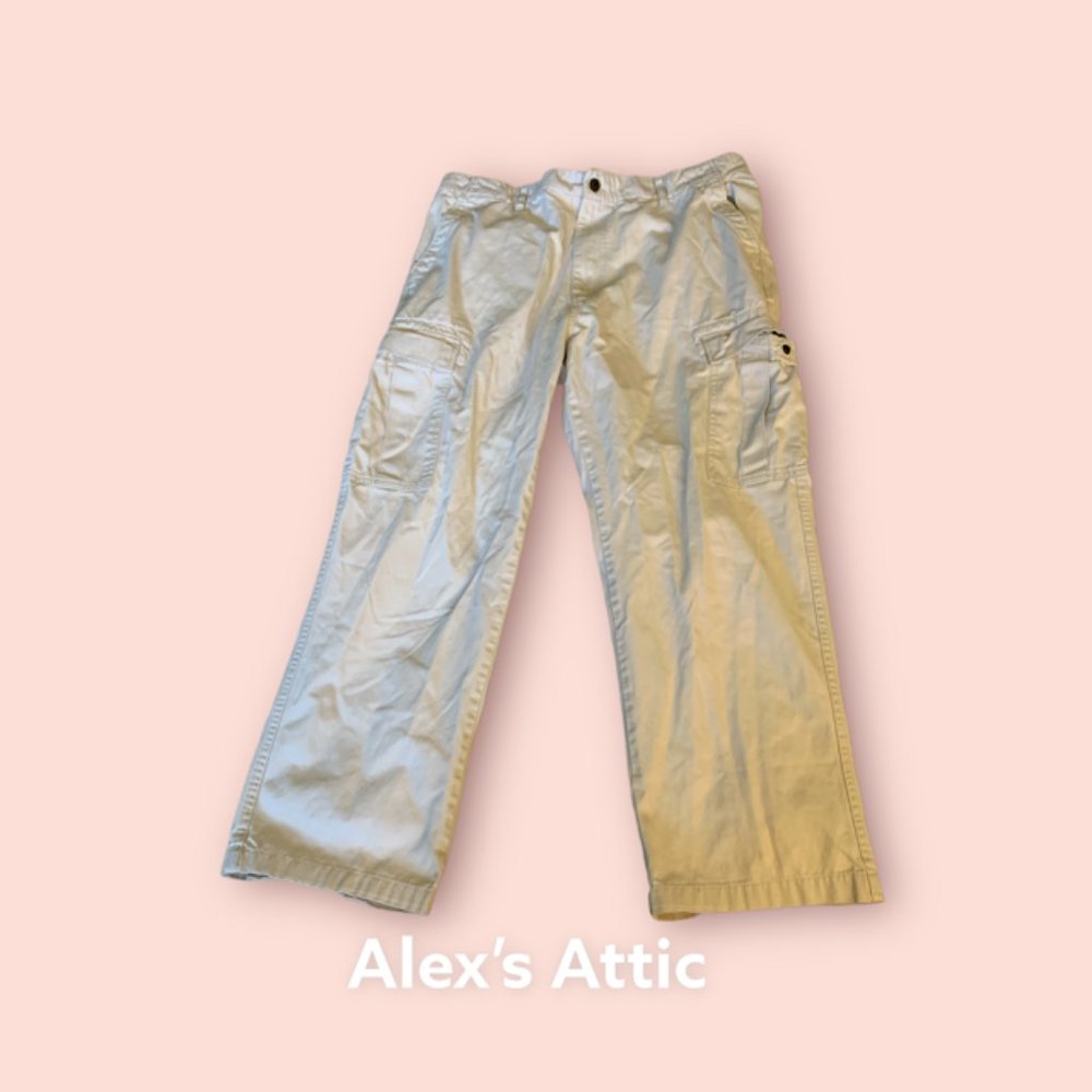 Chaps Cargo Pants Mens Size 40 x 30 Tan Khaki Straight Leg Canvas Casual pre-own